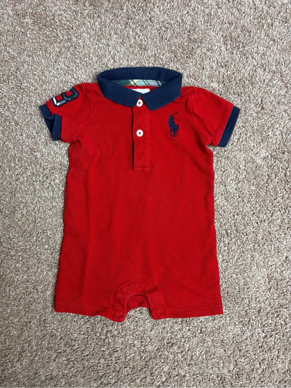 Polo Ralph Lauren baby boy red romper size 6 months